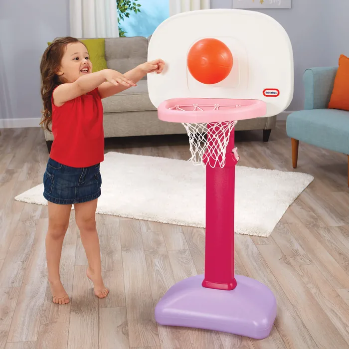 TotSports™ Easy Score™ Pink Basketball Set with 3 Basketballs - Image 3