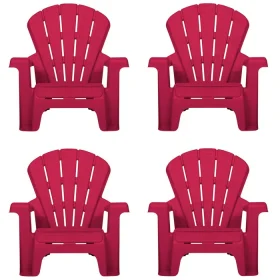 Garden Chairs - Red 4 Pack