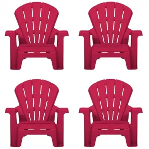 Garden Chairs - Red 4 Pack