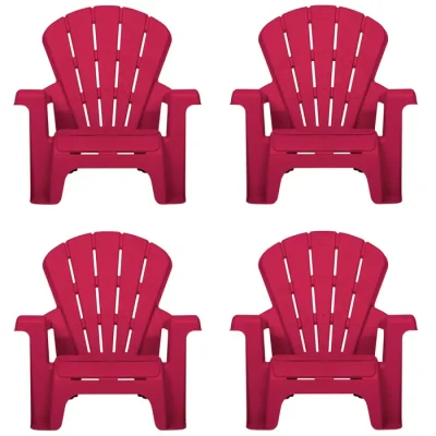 Garden Chairs - Red 4 Pack