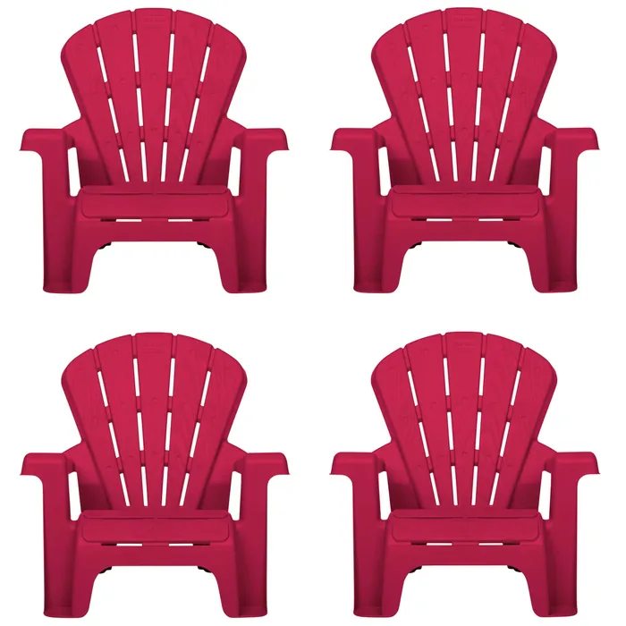 Garden Chairs - Red 4 Pack