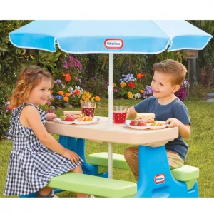 Alternative view of Easy Store™ Jr. Play Table with Umbrella - Blue/Green